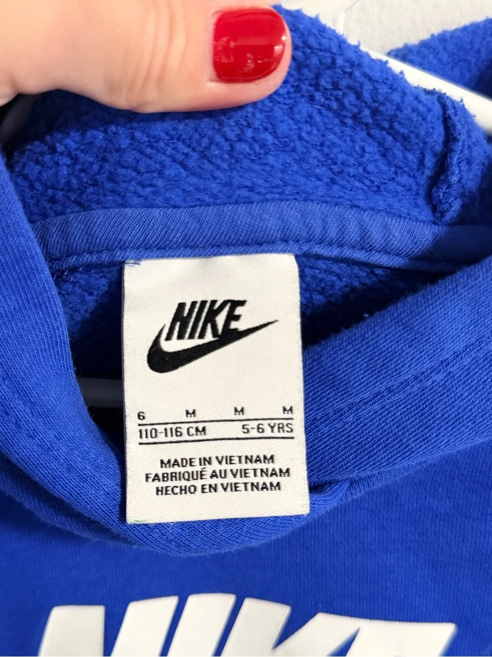 Nike Royal Blue Pullover Hoodie with White Logo